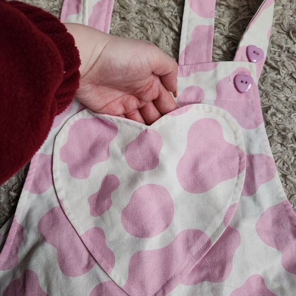 My Violet Pink Cow Print Overalls - Picture 3 of 7